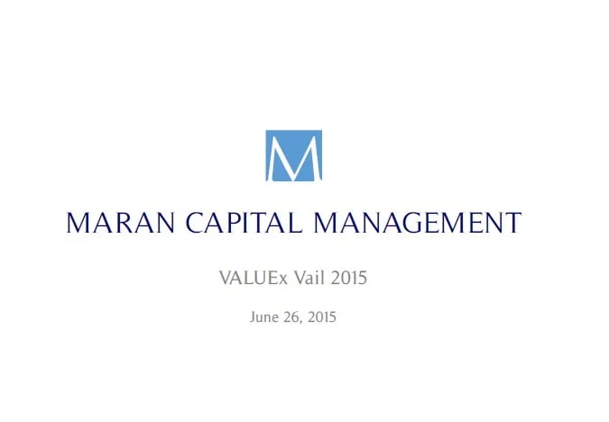 Maran VALUExVail 2015 Presentation