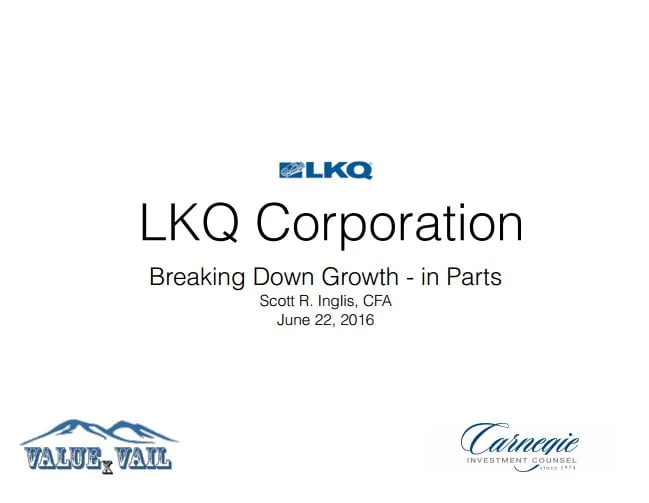 Carnegie Investment Counsel presentation - ValueXVail 2016