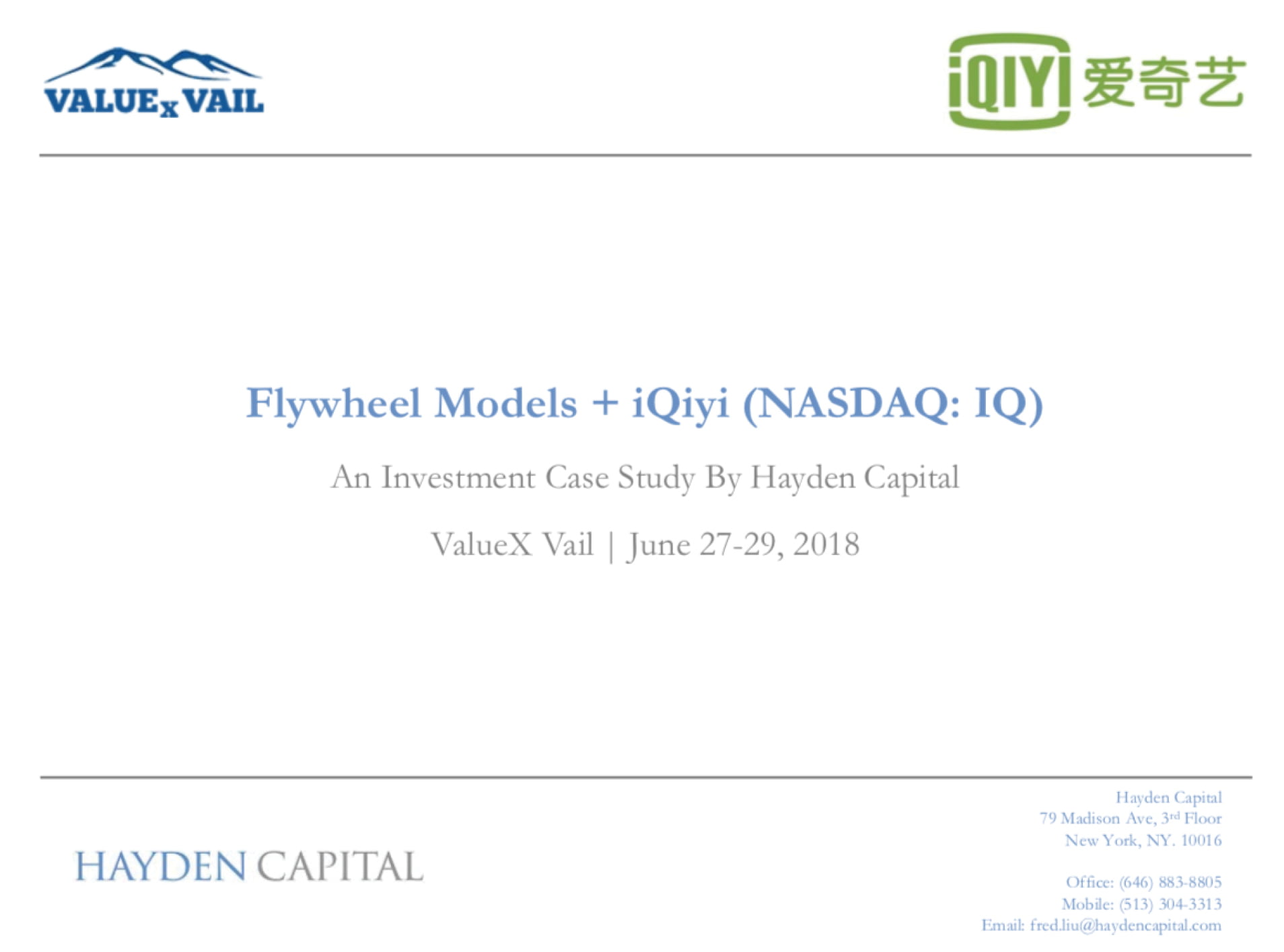 Flywheel Models - ValueXVail 2018